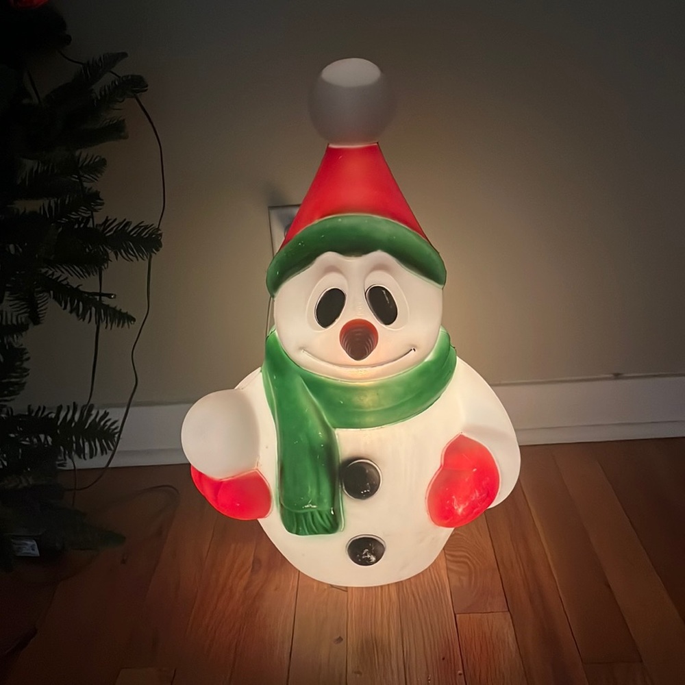 Vintage Snowman Blow Mold